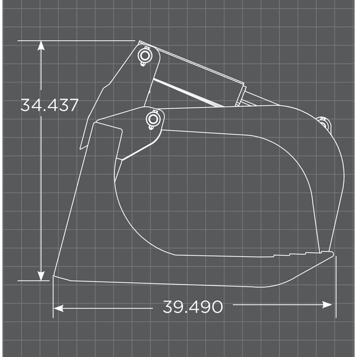 Loflin Fabrication Xtra Heavy Duty Root Grapple diagram