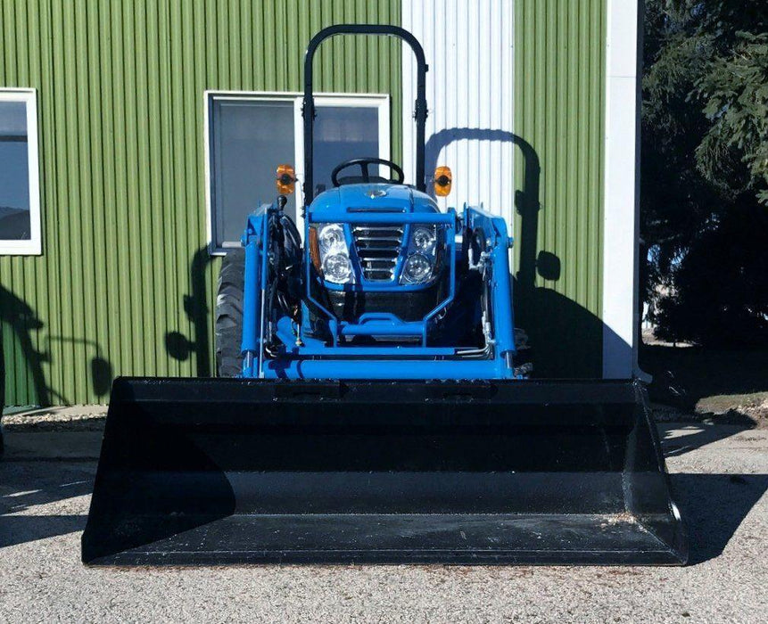 low profile skid steer bucket front view