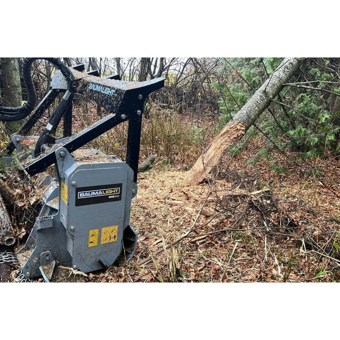 mulching head for skid steer vs tree