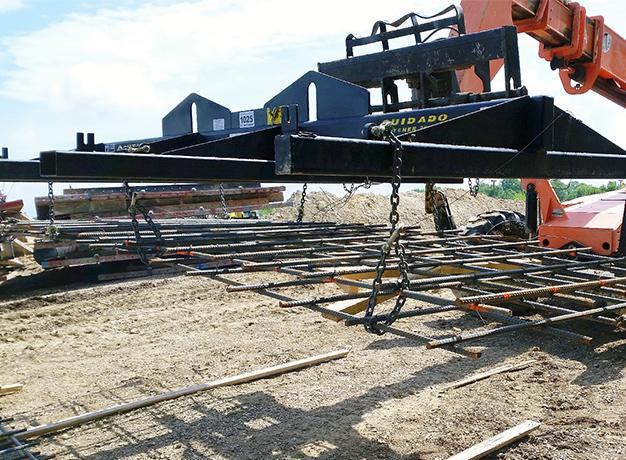 pallet fork attachment in construction site