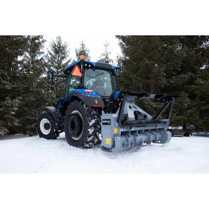 pto brush mulcher in field