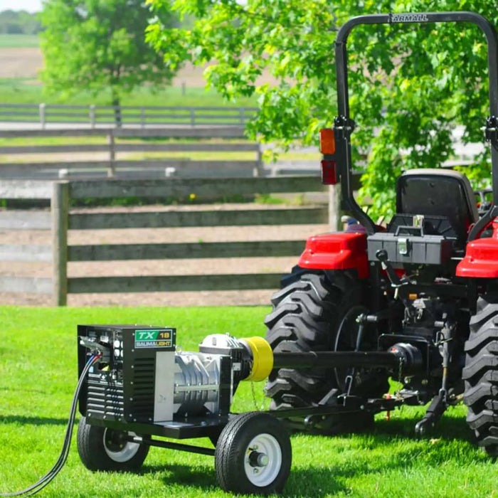 pto driven generator in field