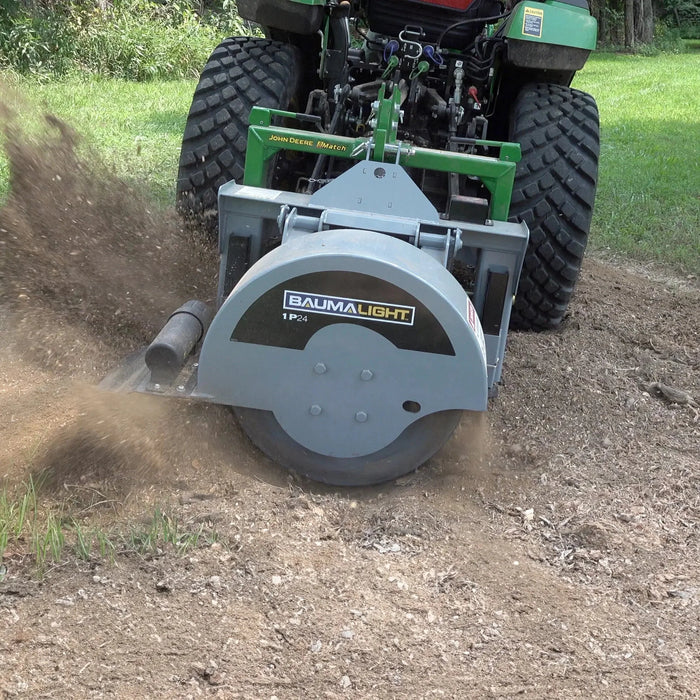 pto stump grinder	in field