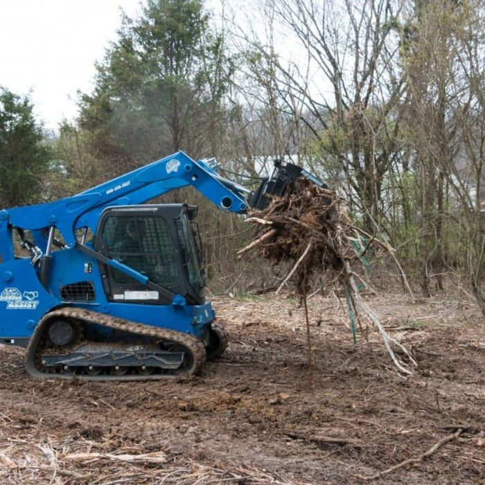 severe duty grapple rake in action