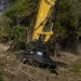 severe duty brush cutter on excavator in use