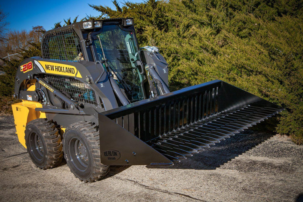 skeleton bucket for skid steer side view