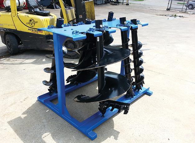 skid steer auger attachment on left view