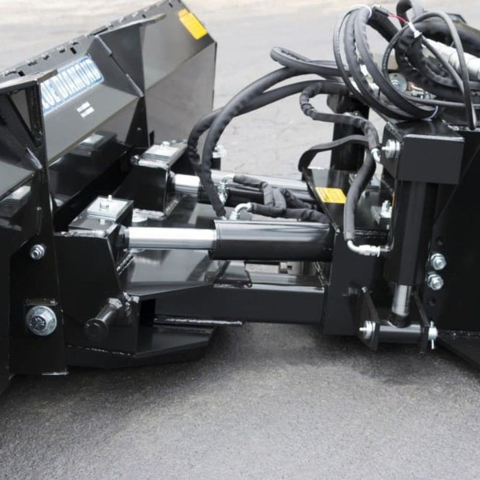 skid steer blade attachment on ground