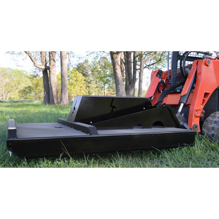 skid steer brush cutter side view on grass