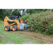 skid steer brush drum mulcher in action