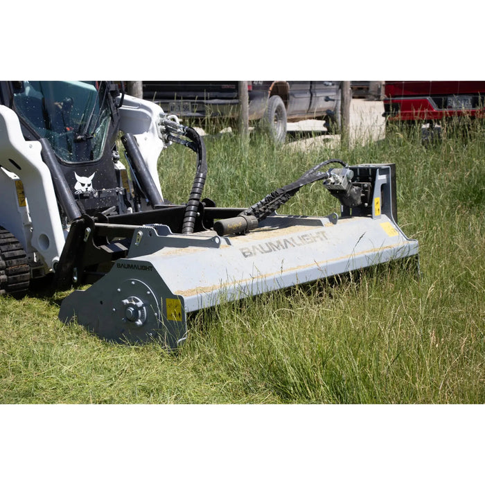 skid steer flail mower attachments working