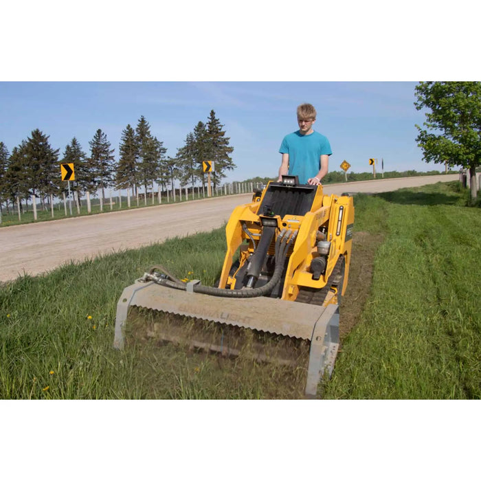 skid steer flail mower in field