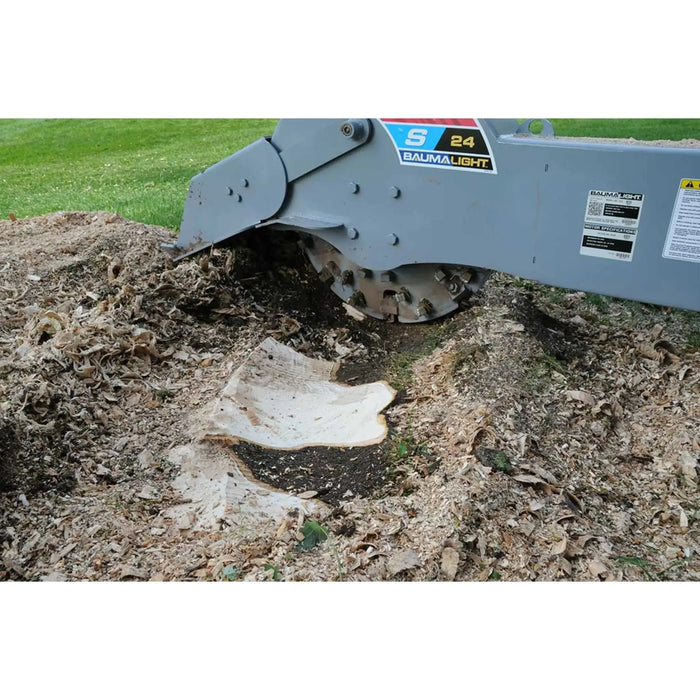 skid steer grinder attachment stump almost gone