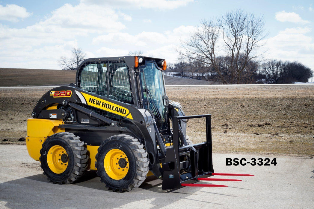 skid steer hay spear attached