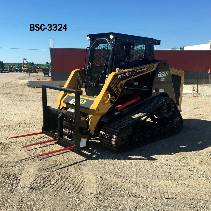 skid steer hay spear left side view