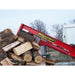 skid steer log splitter attachment right side view splitting multiple logs