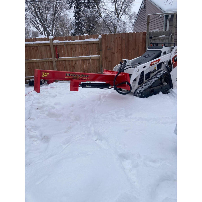 skid steer mounted log splitter on skid steer