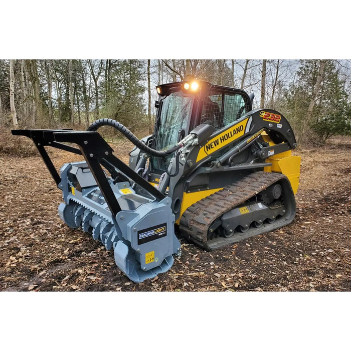 skid steer mulching head attachment right side view