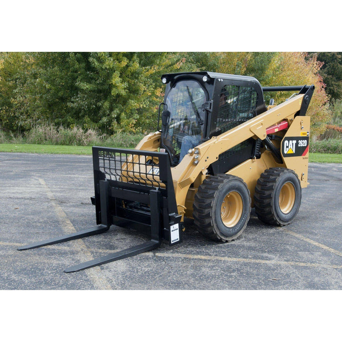 skid steer pallet forks for sale in action