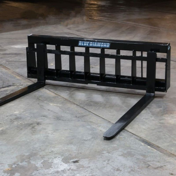 skid steer pallet forks side view