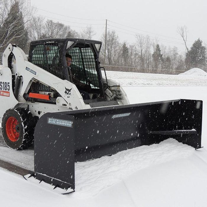 skid steer snow pusher box front view