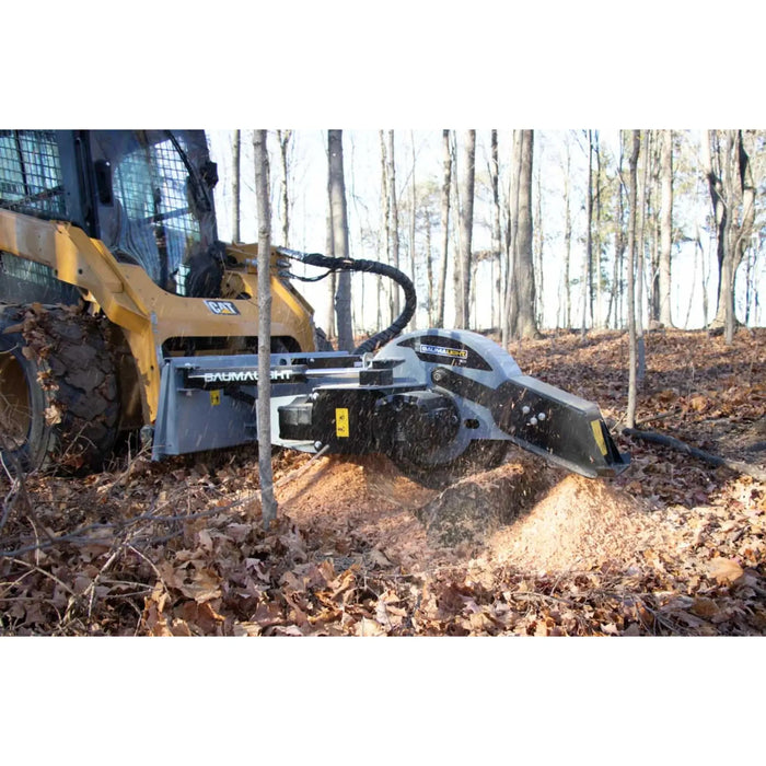 skid steer stump grinder for sale in action side view