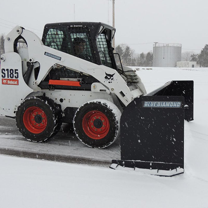 snow box for skid steer side view