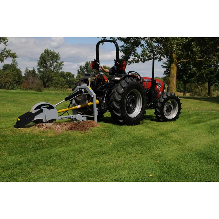 three point stump grinder in field