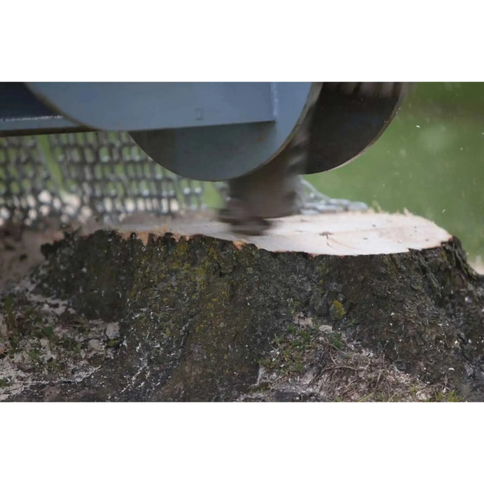 tree grinding close up